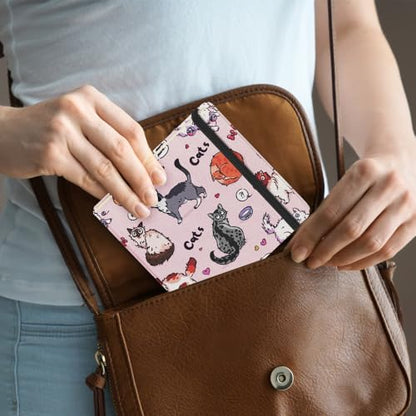 4.8x4.8 Pocket Sketch Book,Hardcover Art Sketchbook for Drawing Journal | Cloth Cover,80gsm Blank Paper,96Sheets,Lay-Flat,Portable Travel Creation Paint Diary Memo Planner,Dry MediaPink Cat - color: Cloth Cover-4.8x4.8in-Pink Cat