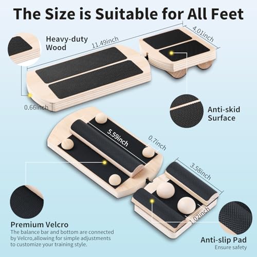 Professional Ankle Balance Board - Adjustable Foot Strengthener with 12 Interchangeable Pods for Stability Training at Home, Gym, Outdoor & Workspace, Physical Therapy and Pain Relief