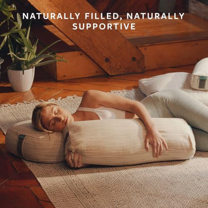 Avocado Organic Yoga Meditation Pillow, GOTS Certified Organic Cotton Cover, Natural Buckwheat Fill - size: Yoga Bolster