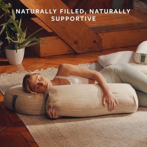 Avocado Organic Yoga Meditation Pillow, GOTS Certified Organic Cotton Cover, Natural Buckwheat Fill - size: Yoga Bolster