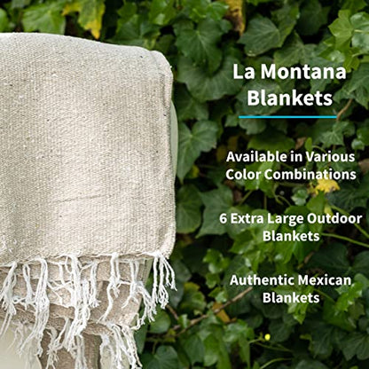 La Montana 6 Pack Heavyweight Solid Mexican Blanket, 74"x50", Tan - color: Tan