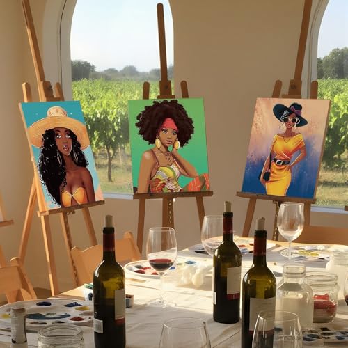 Sherr 24 Pcs Pre Drawn Canvas for Painting Adult Pre Printed Canvas Bulk Sip and Paint Kit Stretched Panels Paint Set for Theme Valentine Painting Night Party Favor(Stylish Women,8 x 10 Inch) - size: 8 x 10 Inch, style: Stylish Women