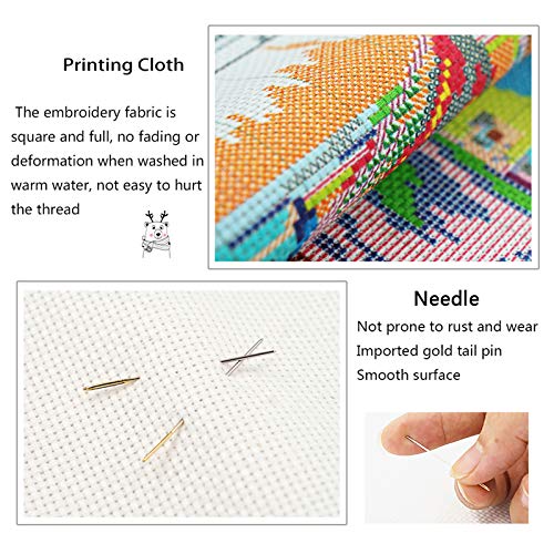 ITSTITCH Stamped Cross Stitch Kits for Beginners Full Range of Cross Stitching Preprinted Pattern for Kids or Adults, DIY Needlepoint Starter Kits (Sitting Dog 10.3x7.9 inch) - color: Sitting Dog 10.3x7.9 inch