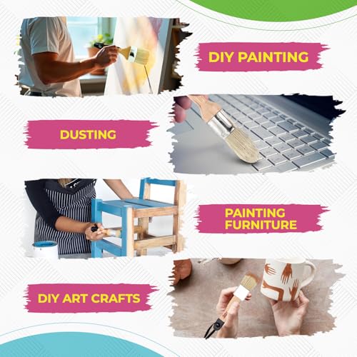 Chalk and Wax Paint Brushes, 5 Pcs Furniture Wax Brush, Natural Bristle | Complete 5 Pcs set includes 3 small brushes and 2 large oval brushes for furniture painting, wax application, and refinishing