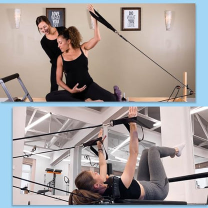 2PCS Pilates Double Loop Straps for Reformer Feet - color: Black