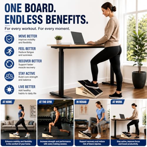 Professional Slant Board, Adjustable Incline Board and Calf Stretcher, Slant Board for Calf Stretching, Calf Stretcher Slant Board
