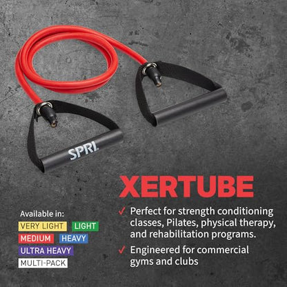 SPRI Xertube Resistance Bands with Handles – All Exercise Cords Sold Separately with Home Gym Workout Fitness Door Anchor Attachment Option - size: Ultra Heavy, style: 도어 부착 없음