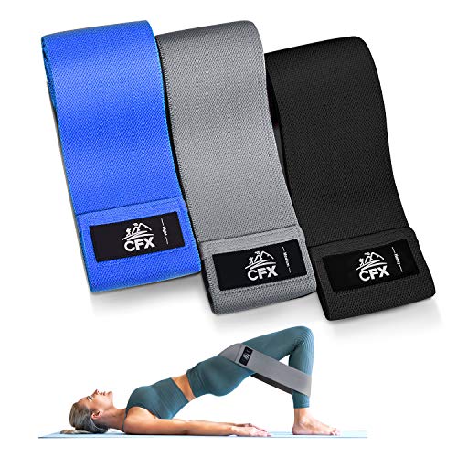 CFX Resistance Bands Set, Exercise Bands with Non-Slip Design for Hips & Glutes, 3 Levels Workout Bands for Women and Men, Booty Bands for Home Fitness, Yoga, Pilates - color: Gray,Black,Blue