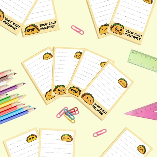 Taco Sticky Notes Gifts – 12 Pads Silly Office Gifts for Coworkers | Funny Tacos Post It Notes, 600 Sheets 3.6 x 2.4 Inch Novelty Notepads, Taco Self-Stick Memo Pads for Office, School, Desktop - color: 12pcs Taco
