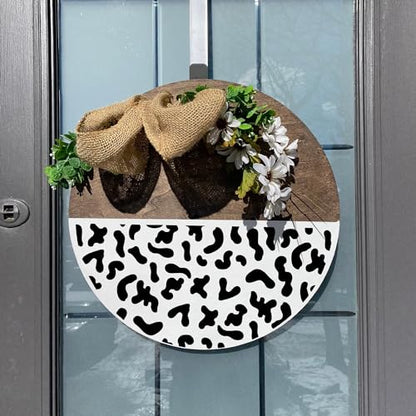 Keluna Welcome Home Stencils for Painting on Wood, 16 Pcs 12 Inch Large Reusable Welcome & Half Round Stencils - Cheetah Skin, Hexagon, Checkerboard, Cat Paw Designs - style: welcome home