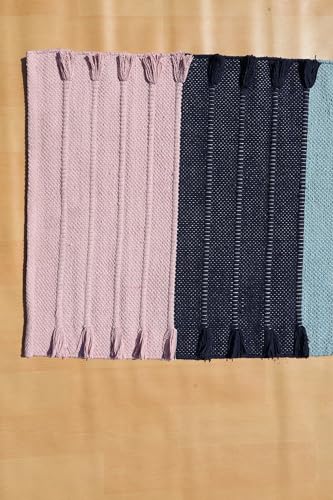 Jaipur Art & Rugs Cotton Yoga Rug - Eco-Friendly Hand-Woven Thick Mat (24”x72”x5mm) for Everyday Fitness at Home - Comfortable & Extra-Long - color: Multicolor 3