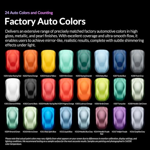 Gaahleri Kaleido Water-Based Acrylic Airbrush Paint Kit 24 Auto Color Set | Acrylic Paint, Pre-Thinned, High Gloss, Fast-Drying, with Thinner & Cleaner - color: 24 Auto Colors Set