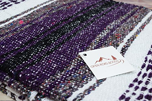 Open Road Goods Purple Mexican Blanket - Authentic Serape Falsa Blanket - Handmade - color: Purple