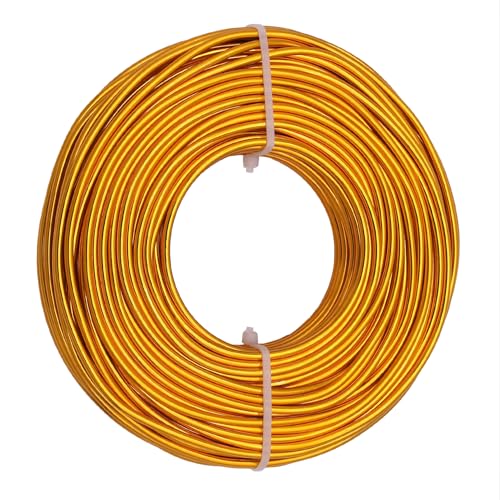 9 Gauge Aluminum Craft Wire, 100 Feet 3mm Bendable Metal Wire for Jewelry Making, Sculpting and Floral Design, Soft Armature Wire for DIY Crafts (Yellow Gold) - size: 9 Gauge(3mm), style: Yellow Gold