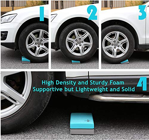 Heathyoga Yoga Blocks 2 Pack with Strap, High Density EVA Foam Yoga Block and Yoga Strap Set to Support and Improve Poses and Flexibility - color: Turquoise