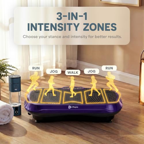 Lifepro Waver Vibration Plate Exercise Machine with 99 Speeds & 10 Presets | Resistance Bands, Non-Slip Surface, 330 lbs Capacity — Vibration Plate for Lymphatic Drainage, Body Toning, Full-Body Workout - color: Purple