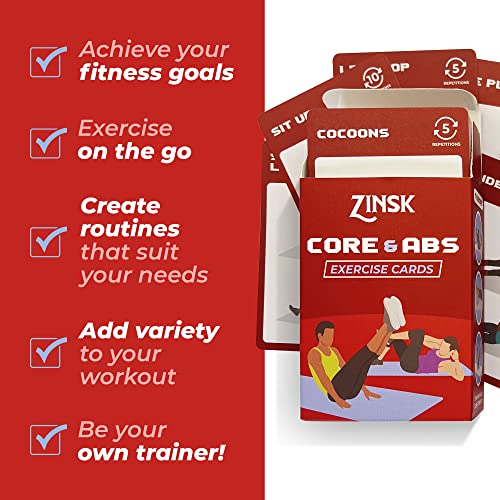 Abs and Core Exercise Cards – 75+ Workout Cards to Help Build Core Strength, Stability, Outdoor, Work from Home Fitness Workout - style: Abs Cards