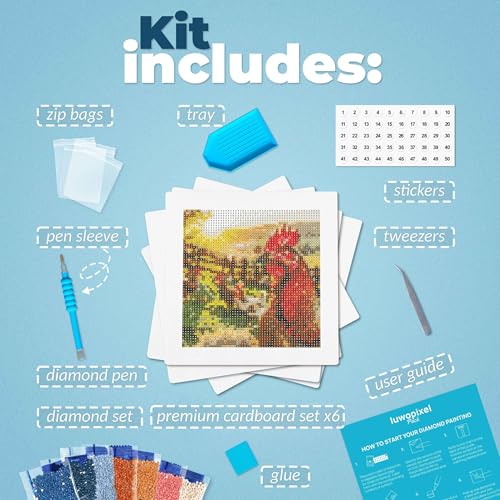 LuwoArte 6 Pack Diamond Painting Kits for Adults – Countryside-Themed Diamond Art Kits – Full Drill DIY Paint Gem Art for Adults–Brilliant 5D Diamond Painting Kit for Relaxing Home Décor & Craft Gifts - color: Countryside