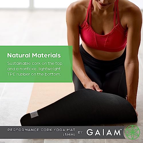Gaiam Yoga Mat - Premium 5mm Solid Thick Non Slip Exercise & Fitness Mat for All Types of Yoga, Pilates & Floor Workouts (68" x 24" x 5mm) | Premium non-slip mat in solid colors. Cushioned support for yoga, Pilates & floor workouts at home or studio. - co