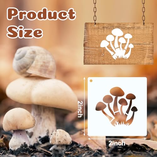 Fainne 100 Pcs 2 Inch Mushroom Stencils Small Stencils for Painting | Reusable Craft Stencils, DIY Scrapbook, Wood Wall Fabric Rock Chalkboard Sign Painting, Home Art Decor Projects - style: Mushroom