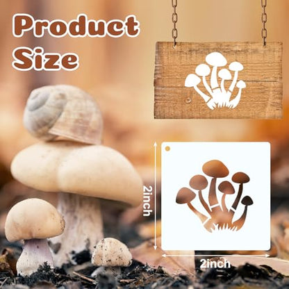 Fainne 100 Pcs 2 Inch Mushroom Stencils Small Stencils for Painting | Reusable Craft Stencils, DIY Scrapbook, Wood Wall Fabric Rock Chalkboard Sign Painting, Home Art Decor Projects - style: Mushroom