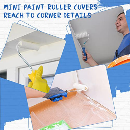 Nuogo 120 Pcs 4 Inch Foam Paint Roller Mini High Density Foam Roller Refills Paint Edger Tool for Walls Brings Smooth Finishes Flat Surfaces (White) (Pack of 2) - size: 4 Inch (Pack of 2)