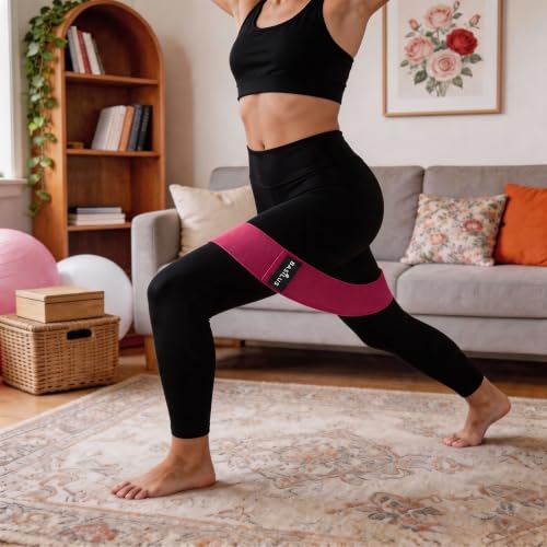 3-Pack Fabric Resistance Bands for Legs & Glutes – Exercise Bands for Workout, Strength Training, Yoga, Pilates & Fitness - color: Terracotta, Fuchsia Crush, Royal Amethyst