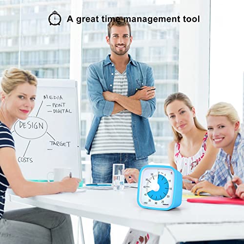 Yunbaoit Visual Timer for Kids, Silent 60-min Countdown Timer, Blue Blue - color: Blue Blue