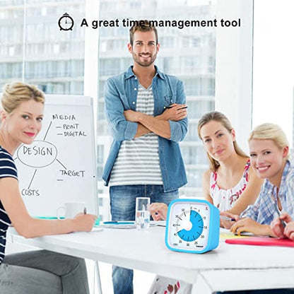 Yunbaoit Visual Timer for Kids, Silent 60-min Countdown Timer, Blue Blue - color: Blue Blue