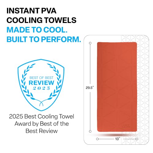 COLD FACTOR Instant PVA Cooling Towels, Cooling Neck Wraps, Orange, 1 Pack - color: Orange