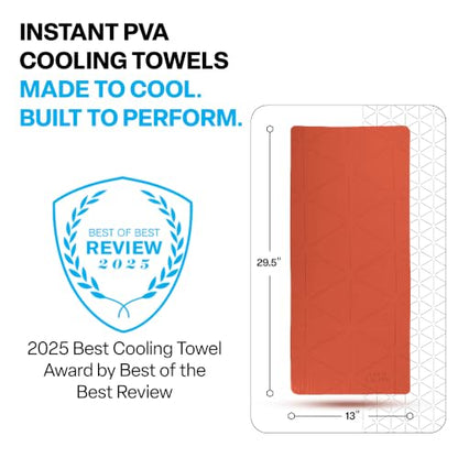 COLD FACTOR Instant PVA Cooling Towels, Cooling Neck Wraps, Orange, 1 Pack - color: Orange