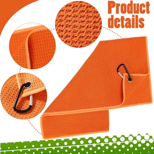 Remagr 4 Pack Golf Towel Microfiber - color: Yellow, Orange, Light Purple, Rose Red