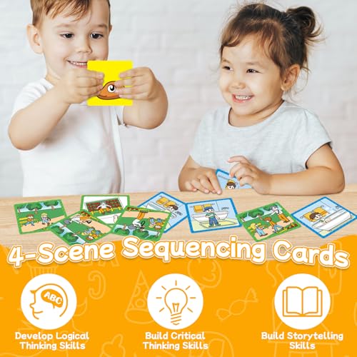 Sequencing Cards,Sequence Board Game for Kids,Story Storytelling,Speech Therapy Toys Materials for Autism,Social Skills,Sentence Building,Educational Classroom Preschool Learning Activities - style: 5 Sequencing Cards
