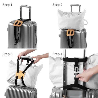 Luggage Straps Bag Bungees for Add a Bag Easy to Travel Suitcase Elastic Strap Belt (Grey Luggage strap-1PCS) - color: Grey luggage strap