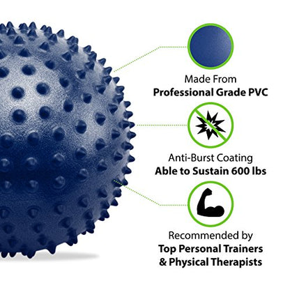 URBNFit Pilates Ball 9 Inch - Small Exercise Balls for Yoga, Barre, Physical Therapy, Stretching, Posture, Core Fitness – Mini Bender & Massager Ball for Back Pain with Workout Guide