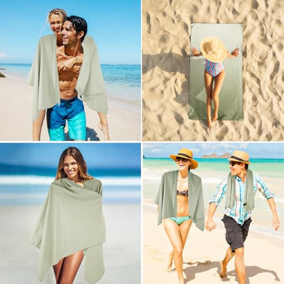 Camping Towel L Size Quick Dry Microfiber Lightweight for Beach Swimming Pool Travel Body Yoga Mat Towels (Army Green, 1 Pack L) - color: Army Green, size: 1 Pack L