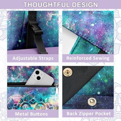 Yoga Bag for Women, Large Canvas Yoga Mat Tote Bag with Yoga Mat Carrier | Large Mat Pocket Fitness Tote for Pilates, Gym, Travel, Office & Beach - color: Colorful Texture