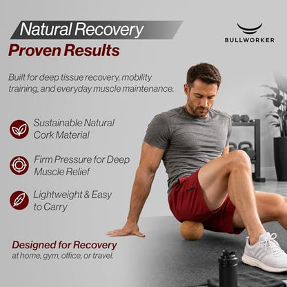 Bullworker 4" Cork Massage and Fitness Ball Recovery Tool - Deep Tissue Muscle Tension Release for Trigger Point, Muscle Soreness, Yoga Therapy, 10 CM | Soreness Relief, Yoga Therapy and Fitness Recovery Tool, 10 cm Massage Ball