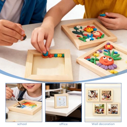 FSWCCK 5 Pack 6 x 6 inch Wood Panel Boards, Unfinished Wood Canvas Panels for Crafts, Painting Canvas, DIY Art Projects, Pouring, Arts Use with Oils, Acrylics - size: 6"X 6" 5 Pack