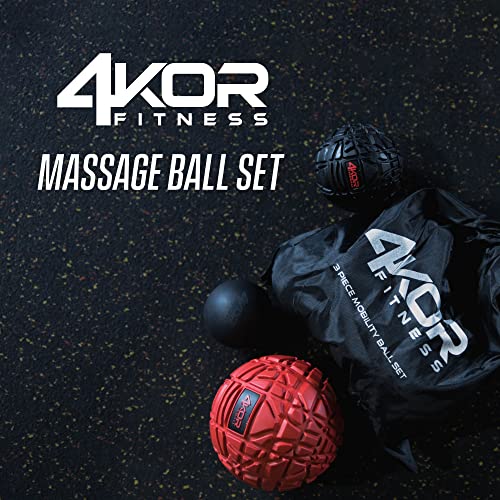 4KOR Massage Balls for Trigger Point Therapy - Myofascial Release Ball - Muscle Relief for Back, Neck, Shoulder, Foot Pain - Fitness Massage Balls for Mobility - Deep Tissue Release Ball - style: Ball Set