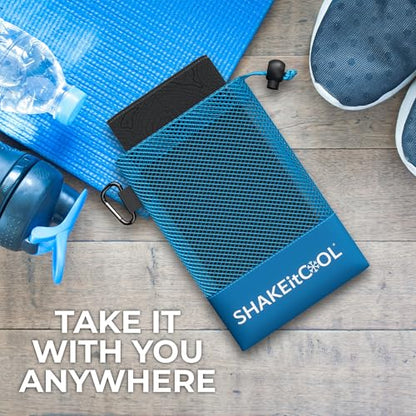 SHAKEitCOOL Extended Size Cooling Towel – Be Cool in Style - Heat Relief, Soft, Lightweight, Sun Protection, Easy Clean - Perfect for Biking, Hiking, Running, Yoga, Golf, Gardening - Black Topo M - color: Black Topo