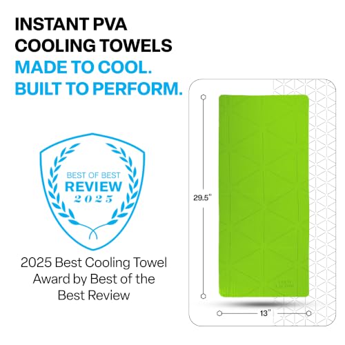 COLD FACTOR Instant PVA Cooling Towels, Cooling Neck Wraps, Lime, 1 Pack - color: Lime
