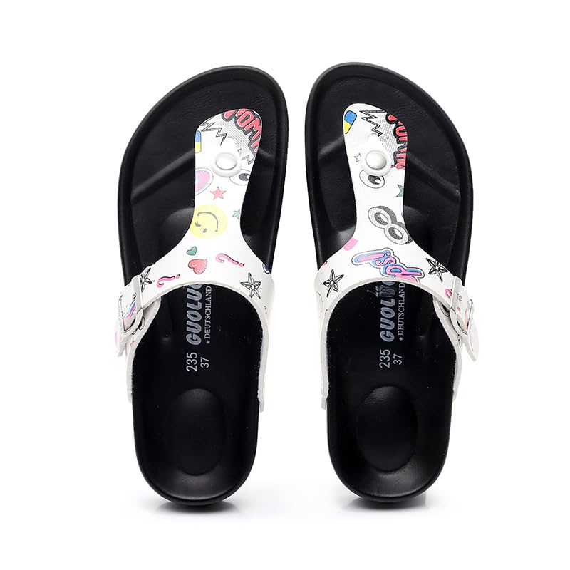 Women Arch Support Flip Flops – Adjustable - color: Animal Prints, size: 5