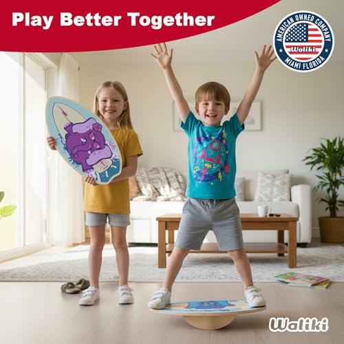 WALIKI Wood Balance Board | Ages 3-8 | Toddlers and Kids |