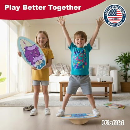 WALIKI Wood Balance Board | Ages 3-8 | Toddlers and Kids |