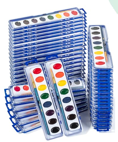 Mr. Pen- Washable Watercolors, 60 Pack, 8 Colors with Paint Brush | Bulk Watercolor Paint Set, Water Color Painting Kids, Watercolors for Kids and Adults - size: 60 Pack