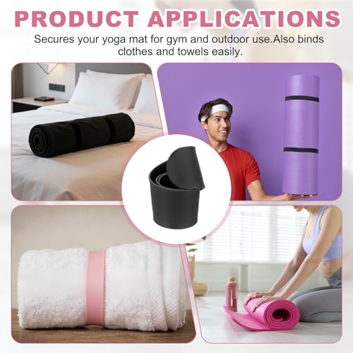 Yoga Mat Strap Slap Band, One Snap Yoga Mat Slap Band for Keep Mats Tightly Rolled Exercise Mat Sling Holder - color: Black