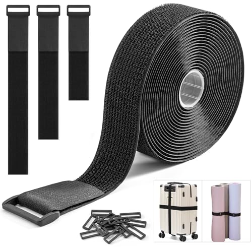 Trilancer 1.5''x 16Ft Heavy Duty Hook and Loop Straps with 15 Buckles | Adjustable, Cut-to-Length, Reusable Cinch Straps for Securing Cables, Hoses, Pipes, and More - size: 1.5'' x 16Ft