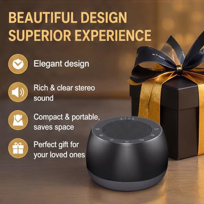 Portable Electronic Tibetan Singing Bowl, 9 Healing Sound Modes with Long Cycle Play, Auto Shutoff Timer, Smart Memory Touch Control Meditation Sound Machine for Yoga, Reiki, Relaxation & Deep Sleep - color: black