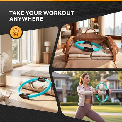 Pilates Ring Circle, Magic Circle Pilates Ring, Inner Thigh Exercise Equipment, Fitness Rings for Women, Thigh Master Inner Thigh Exerciser, Yoga Ring Pilates Equipment for Home Workouts - color: Ocean Teal